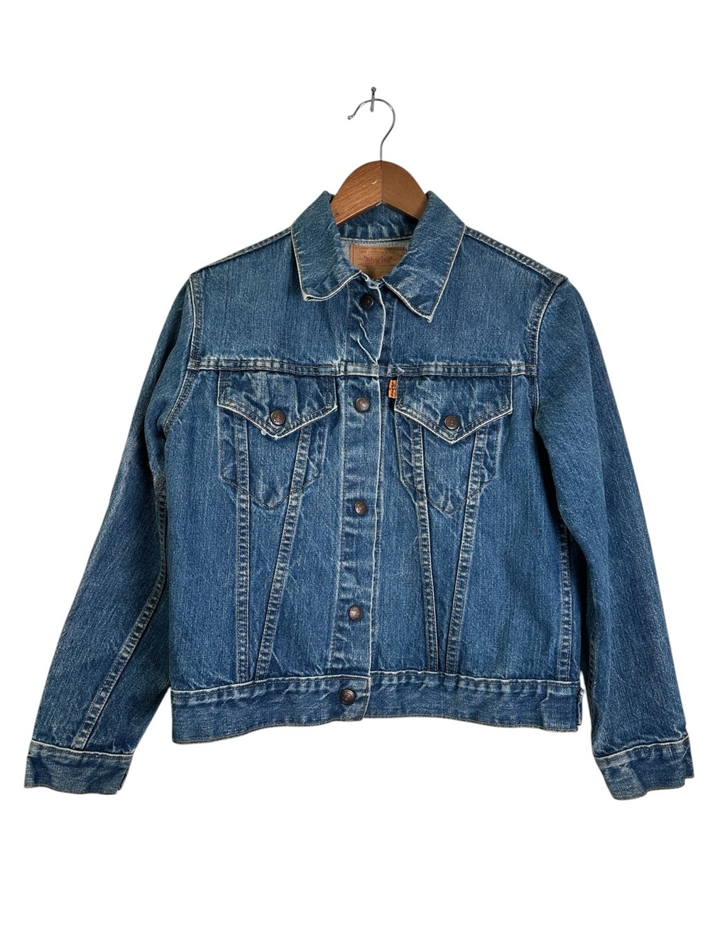 Levi’s Junior M Vintage Orange Tab Denim Trucker Jacket